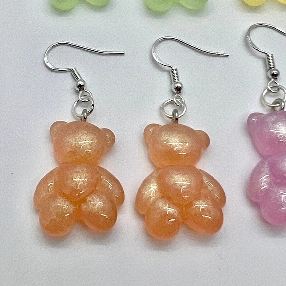 Gummy Bear Earrings - Baby Shower Earrings - Gender Reveal Earrings - Teddy Bear - Picture 6 of 10